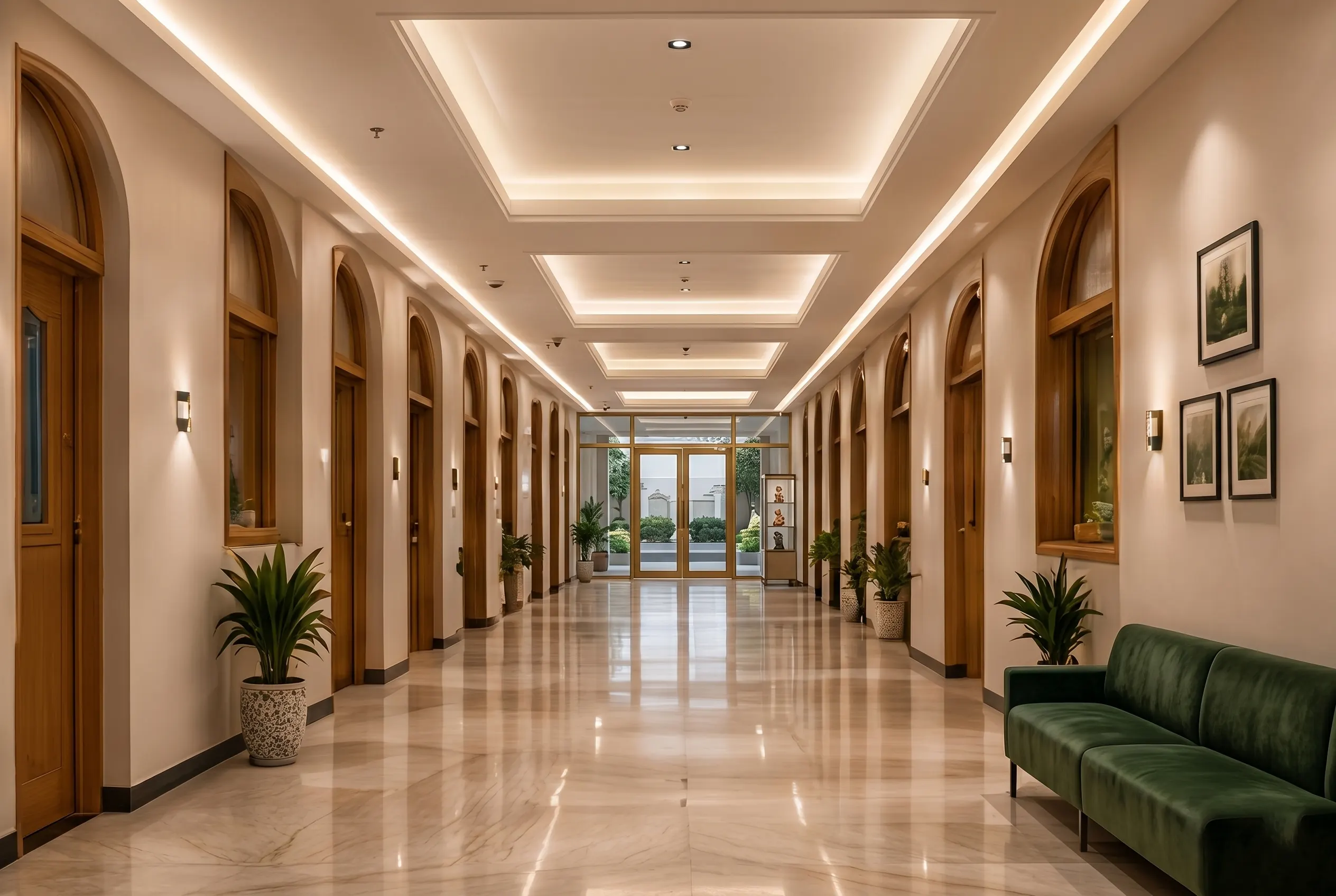Spacious school corridors